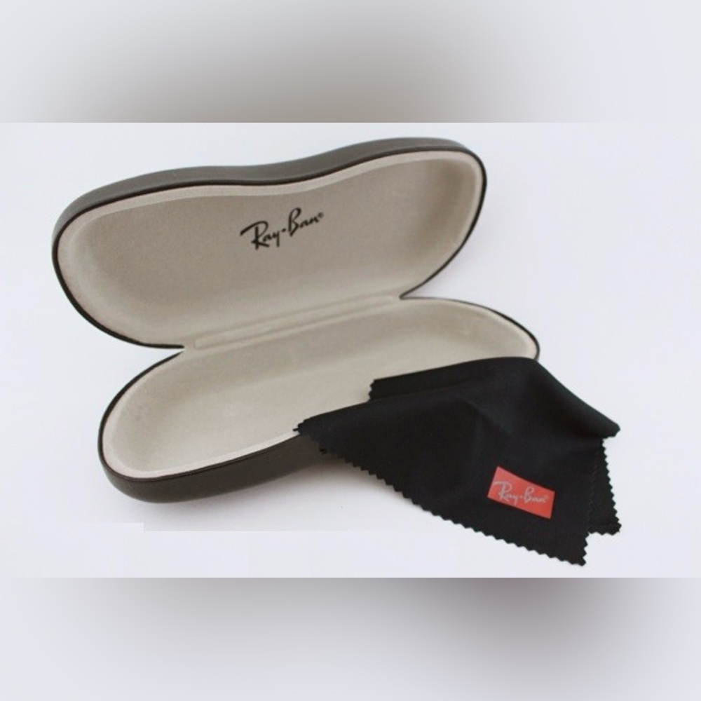 Ray-Ban Black Sunglasses Case with Cream Lining and Black Cloth
